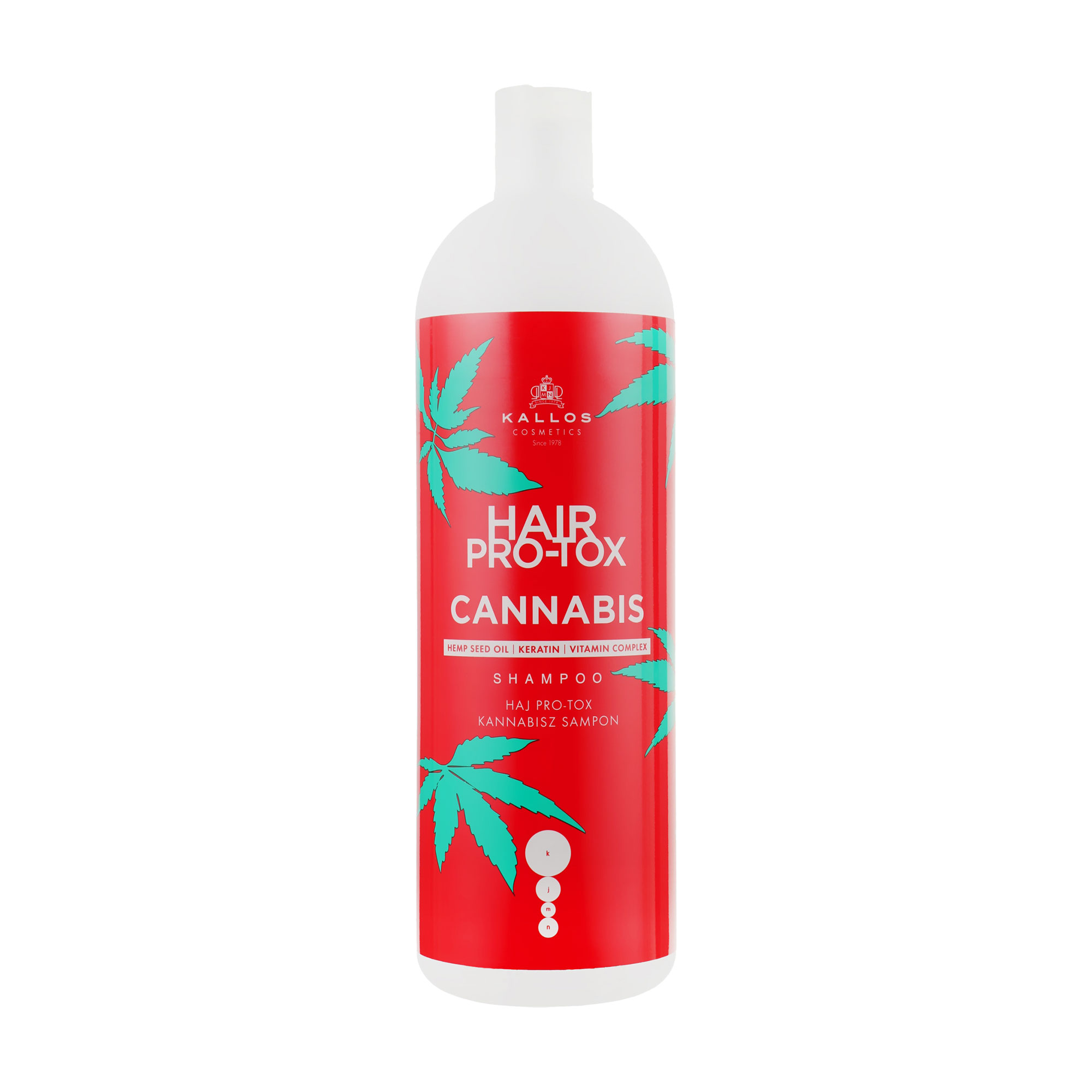 Шампунь для волосся Kallos Cosmetics Hair Pro-Tox Cannabis Shampoo з олією насіння конопель, кератином та вітамінним комплексом, 1 л